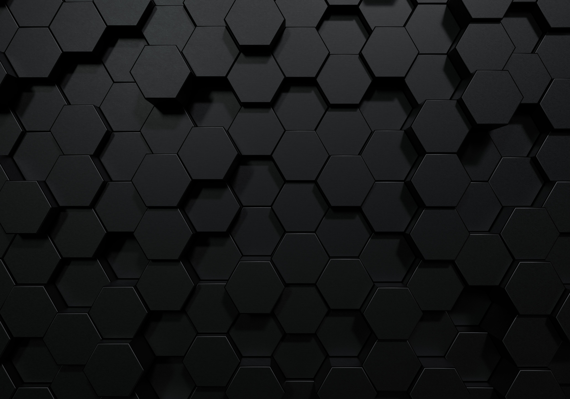 Black Hexagon Honeycomb Shapes Matte 